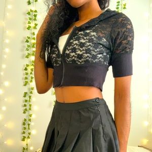 Love By Design Cropped Black Lace Jacket